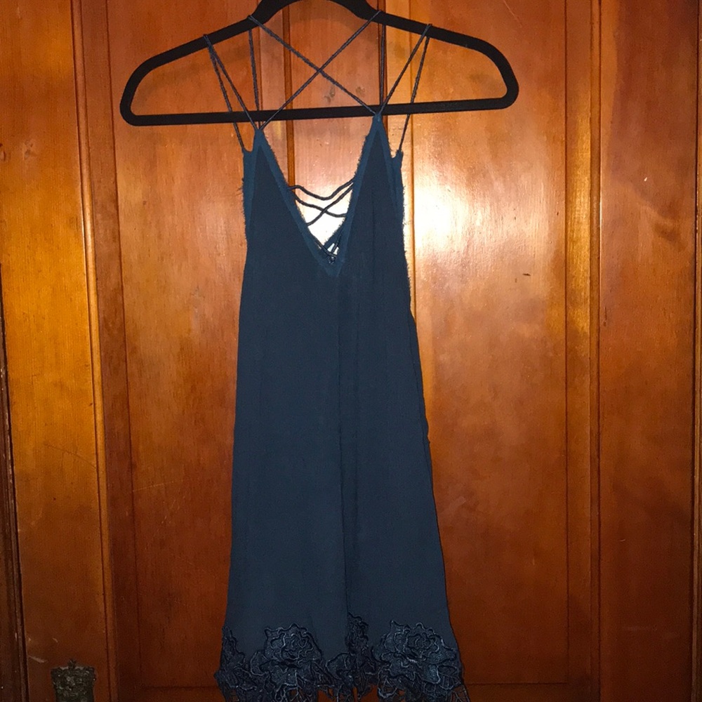 Free People Floral Lace Detail Tank